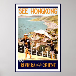 Vintage See Hongkong The Riviera Of The Orient Poster