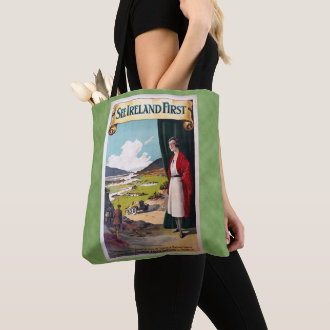 Vintage See Ireland First Travel Tote Bag (Close Up)