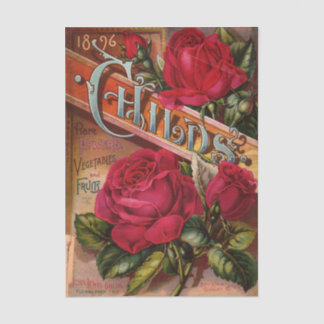 Vintage Seed Catalog, Child's, 1896, Red Roses     Tissue Paper