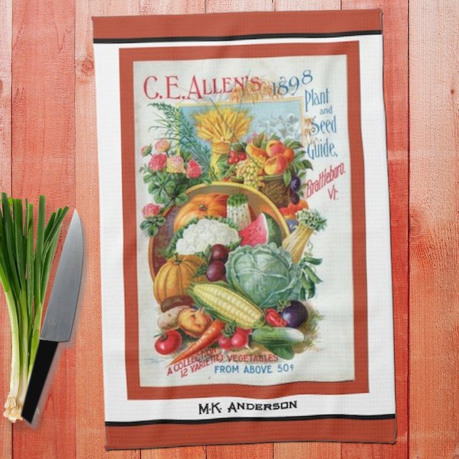 Vintage Seed Catalog  Red Kitchen Towel (Creator Uploaded)