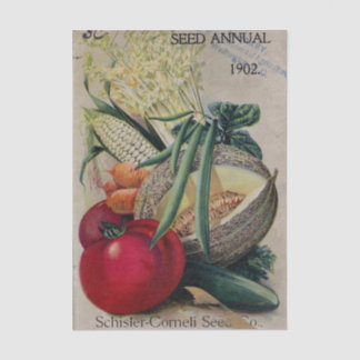 Vintage Seed Catalogue, 1902, Schisler, Vegetables Tissue Paper