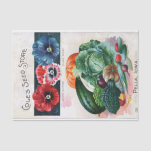 Vintage Seed Catalogue Cole's Pansies, Vegetables Tissue Paper