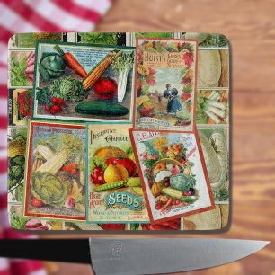 Vintage Seed Catalogue Collage Cutting Board