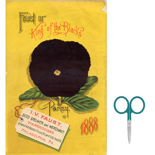 Vintage Seed Catalogue J.V. Faust 1888 Pansies Tissue Paper