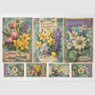 Vintage Seed Catoloque x 3 Tissue Paper