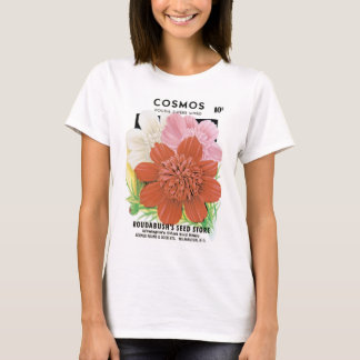 Vintage Seed Packet Art, Cosmos Garden Flowers T-Shirt