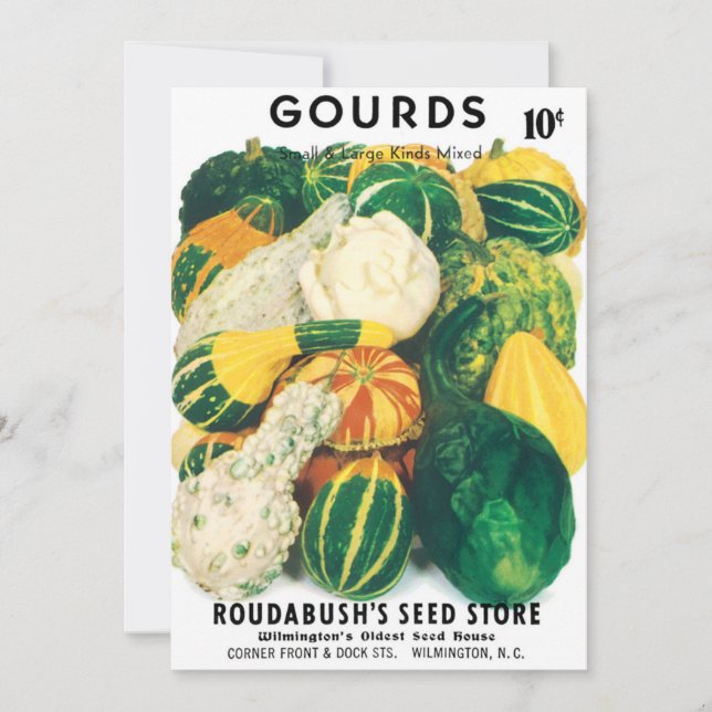 Vintage Seed Packet Art, Mixed Gourds Squash (Front)