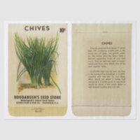 Vintage Seed Packet Chives and Instructions