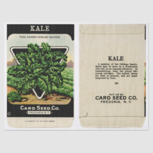Vintage Seed Packet Kale and Instructions Tissue Paper