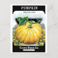 Vintage Seed Packet Label Art, Halloween Pumpkin