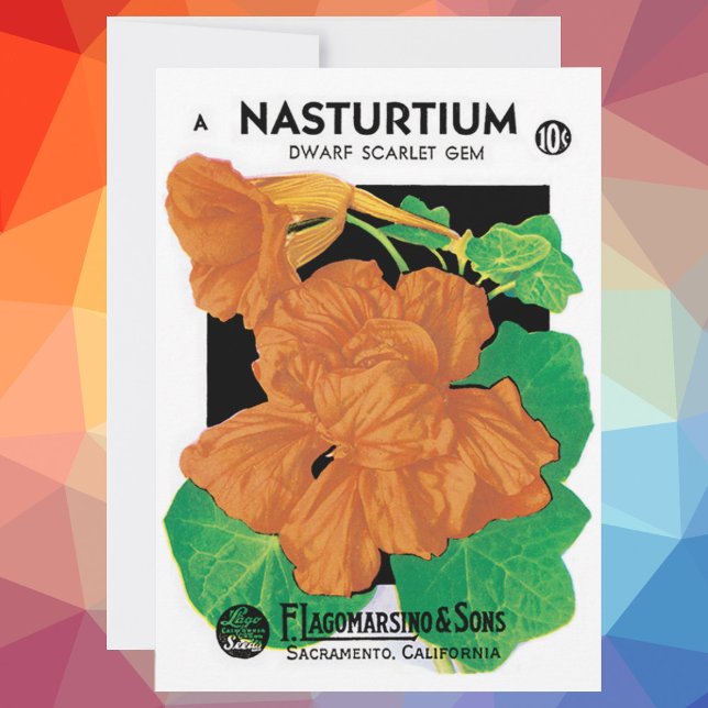 Vintage Seed Packet Label Art, Nasturtium Flowers (Creator Uploaded)