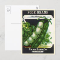 Vintage Seed Packet Label Art, Pole Lima Beans