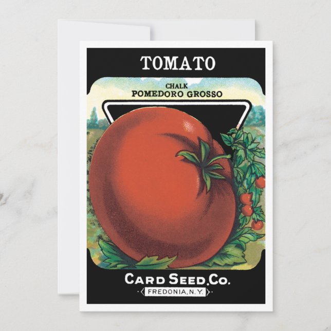 Vintage Seed Packet Label Art, Tomato Pomodoro (Front)