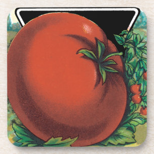 Vintage Seed Packet Label Art, Tomato Pomodoro Coaster