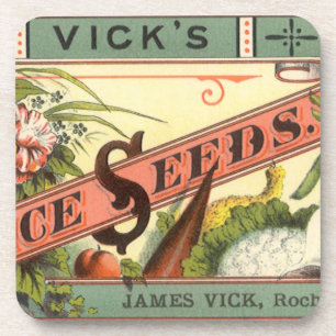Vintage Seed Packet Label Art, Vick's Choice Seeds Coaster
