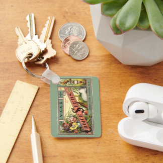 Vintage Seed Packet Label Art, Vick's Choice Seeds Key Ring