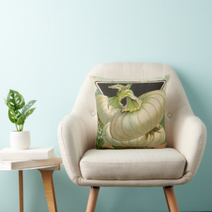 Vintage Seed Packet Label Art White Bermuda Onions Cushion