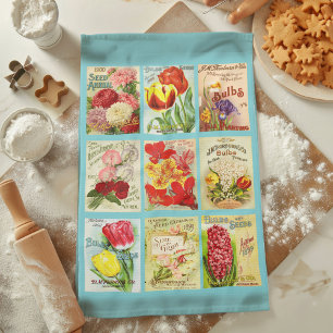 Vintage Seed Packet Tea Towel