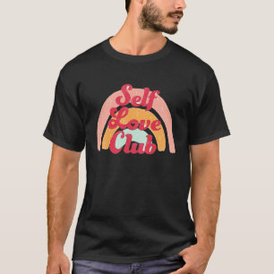 Vintage Self Love Club Colourful Rainbow Retro Gra T-Shirt