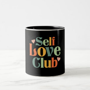 Vintage Self Love Club Inspirational Christian  Two-Tone Coffee Mug