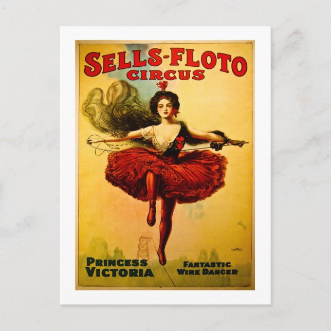 Vintage Sells-Floto Circus Poster Postcard (Front)