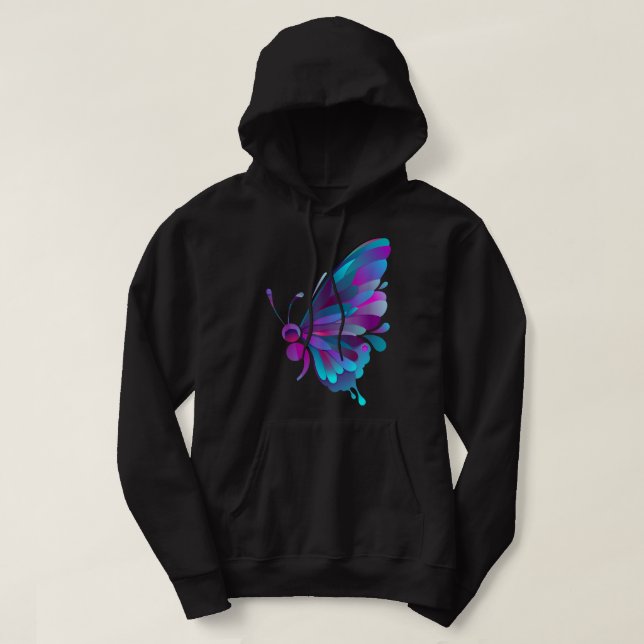 Vintage Semicolon Butterfly Semi-Colon Tattoo Ment Hoodie (Design Front)