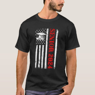 Vintage Senior American Flag Graduation USA Class T-Shirt