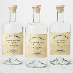 Vintage Sepia Aged Distressed Stylish Liquor Bottle Label