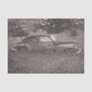 Vintage Sepia Car Antique Old Rustic Art Decoupage Tissue Paper