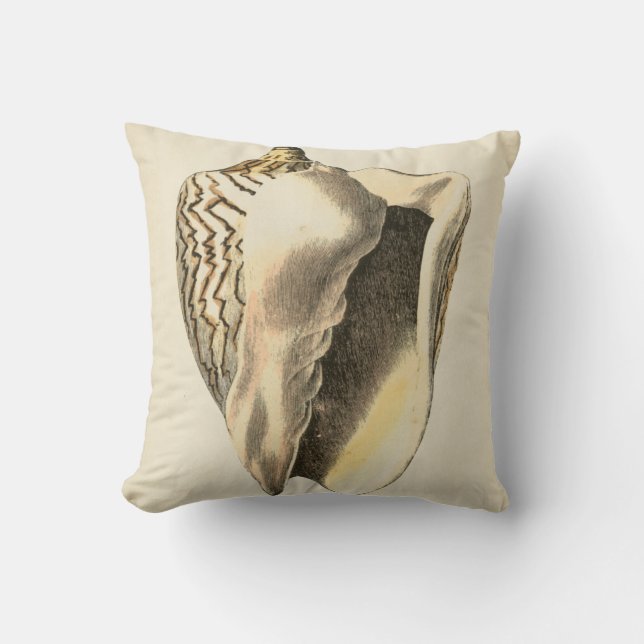 Vintage Sepia Conch Shell Cushion (Front)