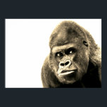 Vintage Sepia Gorilla Poster<br><div class="desc">Digital Computer Animal Art - College Pop Art - Wild Animal Computer Images</div>