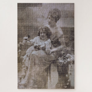 Vintage Sepia Mother & Child Portrait Jigsaw Puzzle