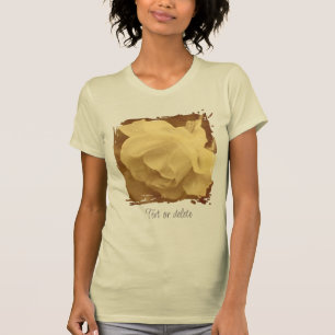 Vintage Sepia Rose With Raindrops Personalized T-Shirt