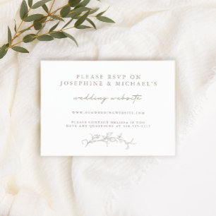 Vintage Sepia RSVP Online Wedding Website Card