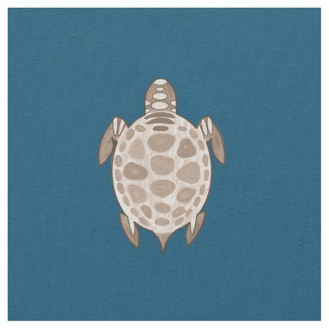 Vintage sepia turtles pattern fabric (Close Up)