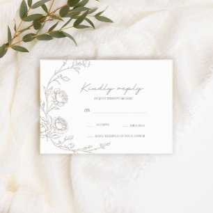 Vintage Sepia Wedding RSVP Cards