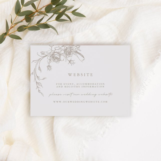 Vintage Sepia Wedding Website Enclosure Card (Creator Uploaded)