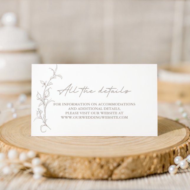 Vintage Sepia Wedding Website Enclosure Card (Creator Uploaded)
