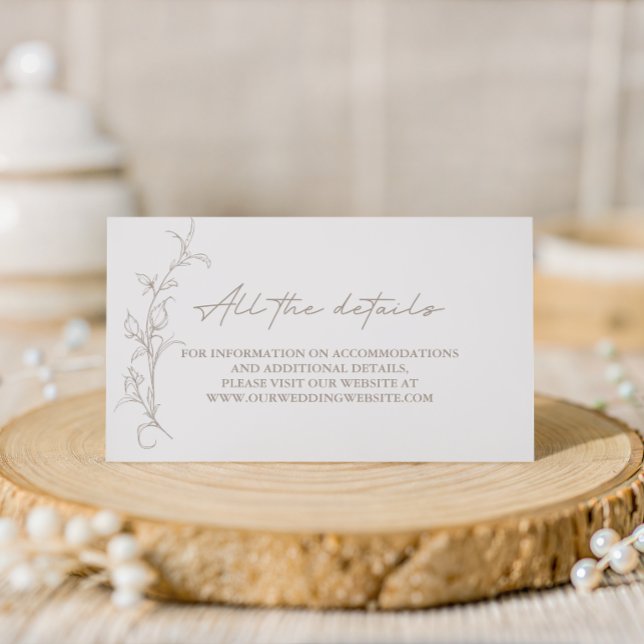 Vintage Sepia Wedding Website Enclosure Card (Creator Uploaded)