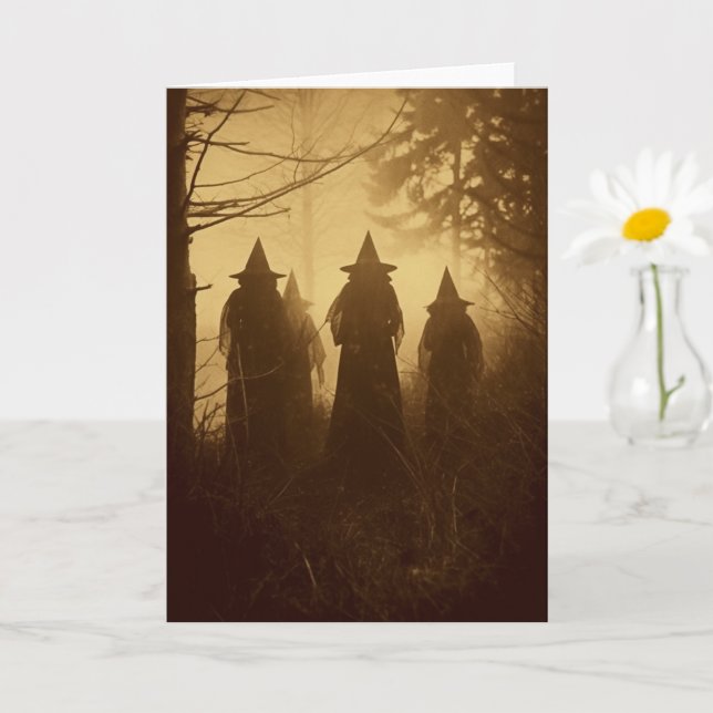 Vintage Sepia Witches all occasions Card (Small Plant)