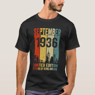 Vintage September 1936 86 Birthday 86 Year Old 193 T-Shirt