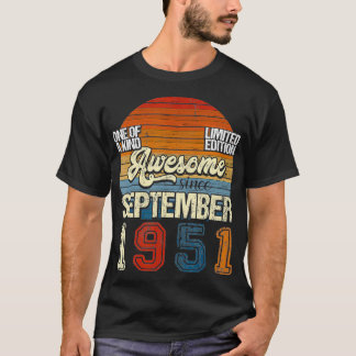 Vintage SEPTEMBER 1951 69 Years Old 69th Birthday  T-Shirt