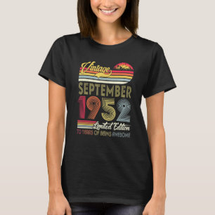 Vintage September 1952  70th Bday 70 Year Old T-Shirt
