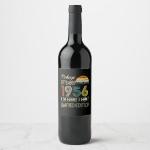 Vintage September 1956 What I Want Limited Edition Wine Label