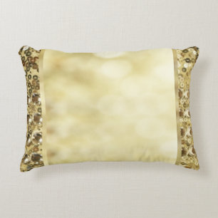 Vintage Sequin Gold Bokeh Template Decorative Cushion