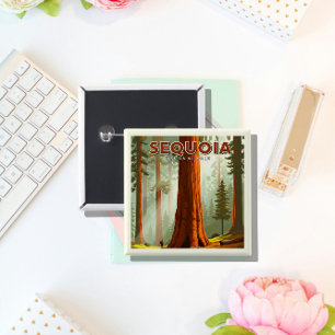 Vintage Sequoia National Park 15 Cm Square Badge