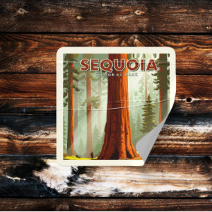 Vintage Sequoia National Park Square Sticker