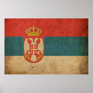 Vintage Serbia Flag Poster