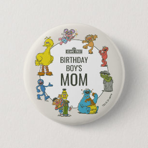Vintage Sesame Street Characters Birthday 6 Cm Round Badge
