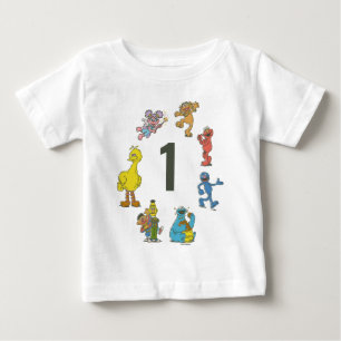 Vintage Sesame Street Characters Birthday Baby T-Shirt